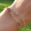 Adelaide 2 Pavé Birthstone Link Bracelet in 14k Gold