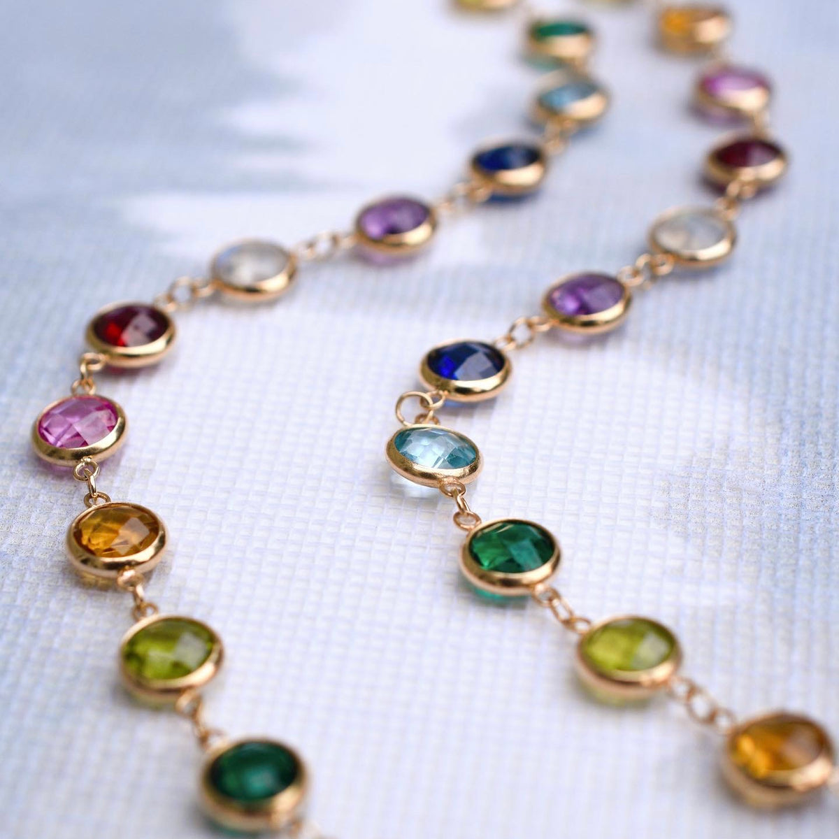 Rainbow Crystal + White Crystal LV Button Necklaces - Designer Button  Jewelry