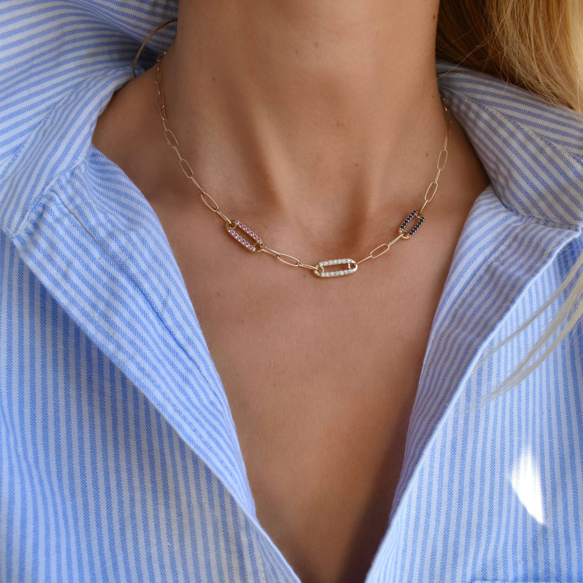 3 online link necklace