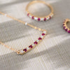 Rosecliff Diamond & Ruby Bar Necklace in 14k Gold (July)