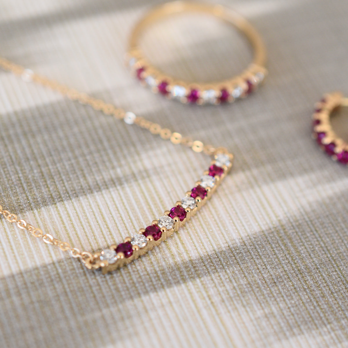 Rosecliff Ruby Stackable Ring in 14k Gold (July)