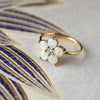 Greenwich Flower Opal & Diamond Ring in 14k Gold (October)