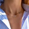 Personalized Adelaide 3 Pavé Birthstone Link Necklace in 14k Gold