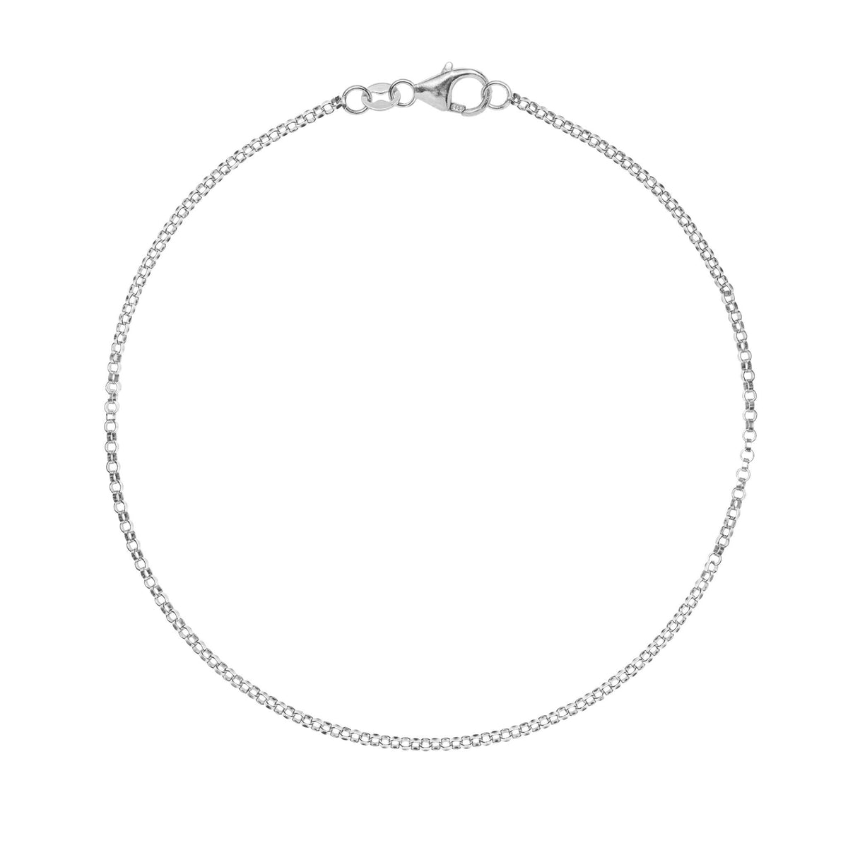 Mia 14k white gold rolo chain bracelet