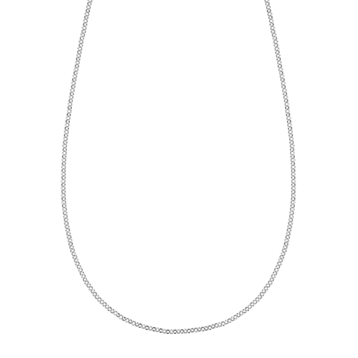 Mia 14k white gold rolo chain necklace
