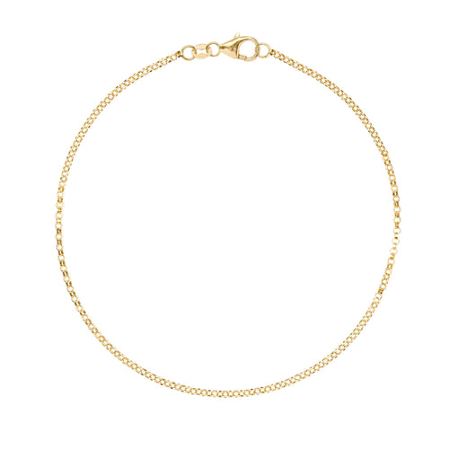 Mia 14k yellow gold rolo chain bracelet - front view