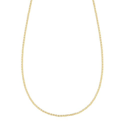 Mia 14k yellow gold rolo chain necklace - front view