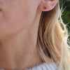 Garnet Birthstone Stud Earrings in 14k White Gold (January)