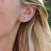 Nantucket Blue Topaz Stud Earrings in 14k White Gold (December)
